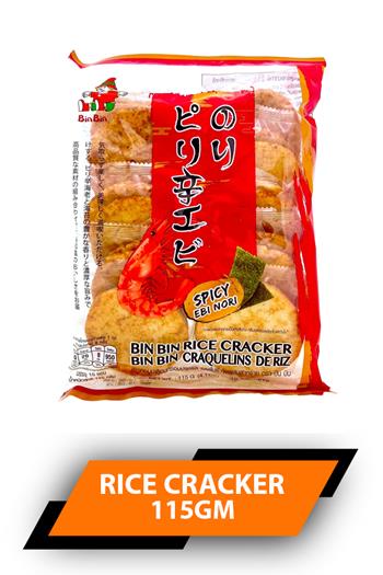 Bin Bin Rice Crackers Spicy Ebi Nori 115gm